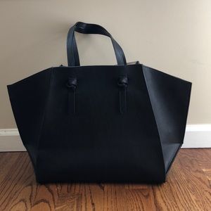 Zara Black Tote with Knot Detail